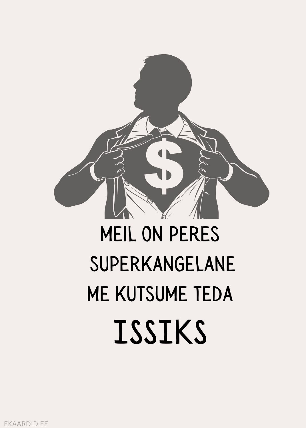 Isadepäeva kaart superkangelasega