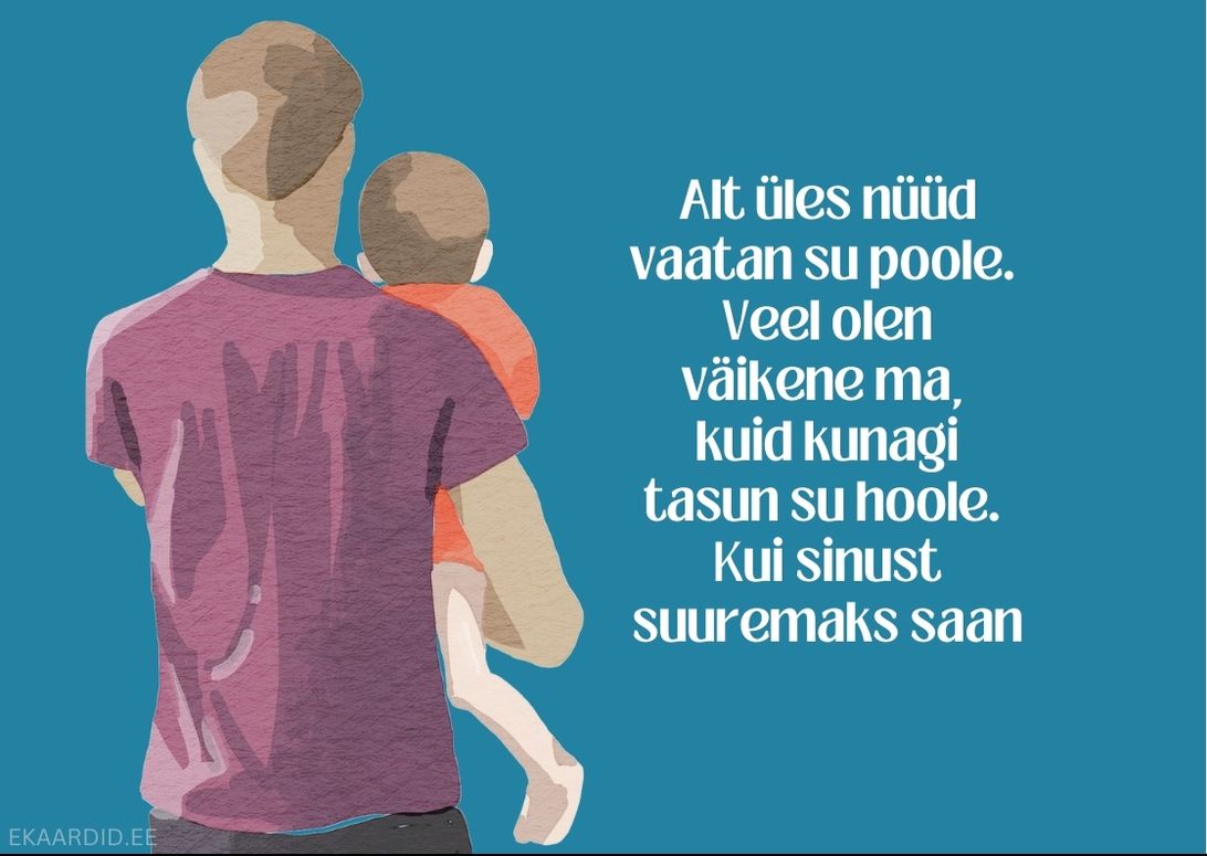 Isadepäevakaart: lapse armastav pilk