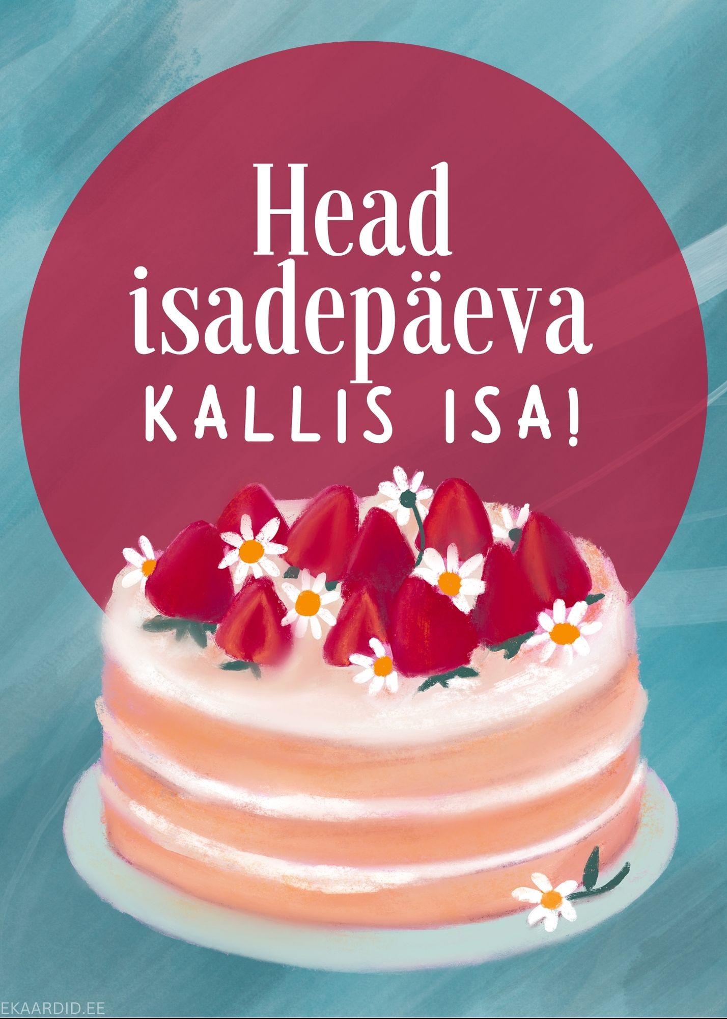 Maasikakookiga Isadepäevakaart
