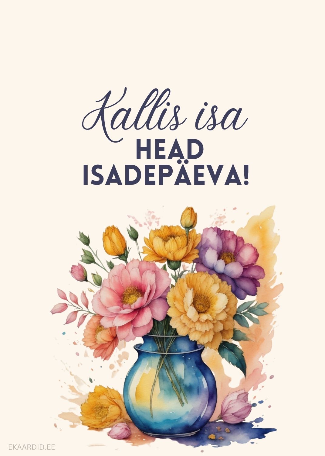 Õrnade lilledega Isadepäevakaart