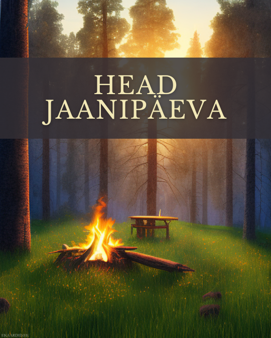Jaanipäeva kaart metsatulega