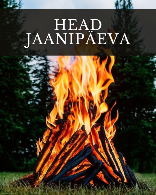 Jaanipäeva õnnitluskaart lõkkega