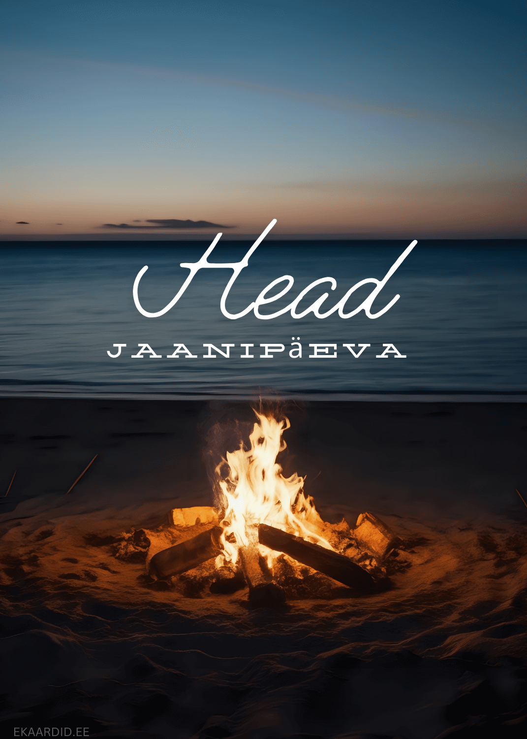 Jaanipäeva tervituskaart lõkkega