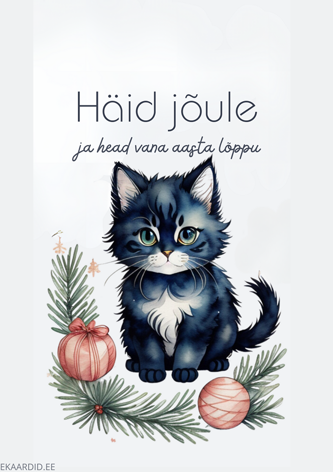 Armsakas jõulukass jõulukaardil