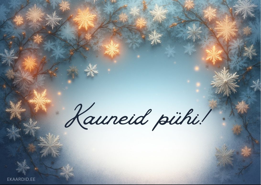 Kauneid pühi jõulukaart