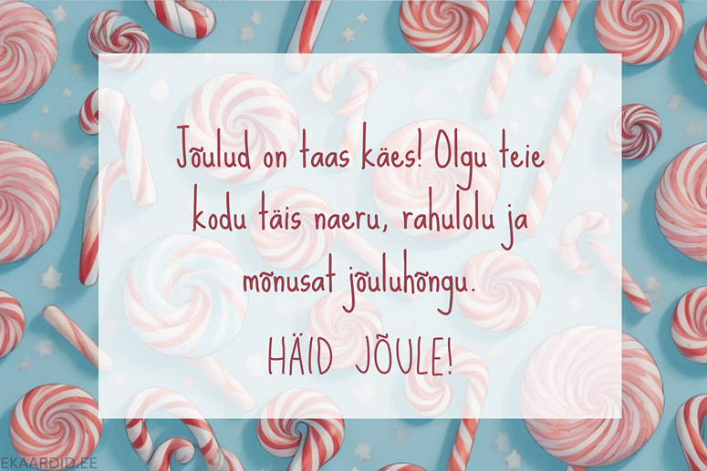 Jõulukaardid kommidega