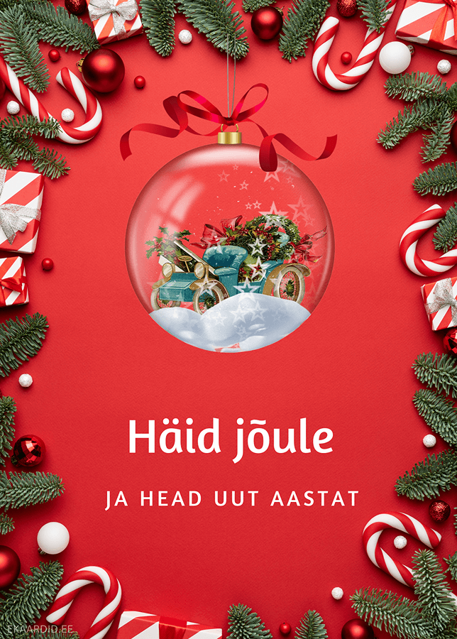 Jõulukaardid retroautoga