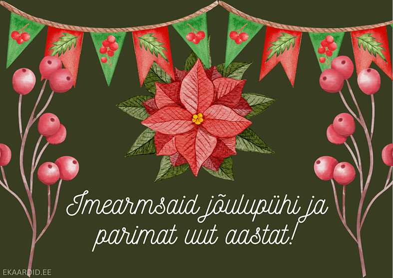 Jõulukingitus: jõulutähega jõulukaart