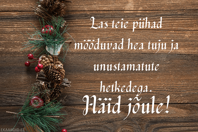 Jõulukingitusena soovidega kaart