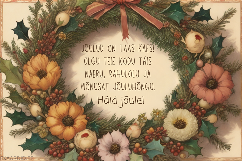 Jõulukrooniga jõulukaart