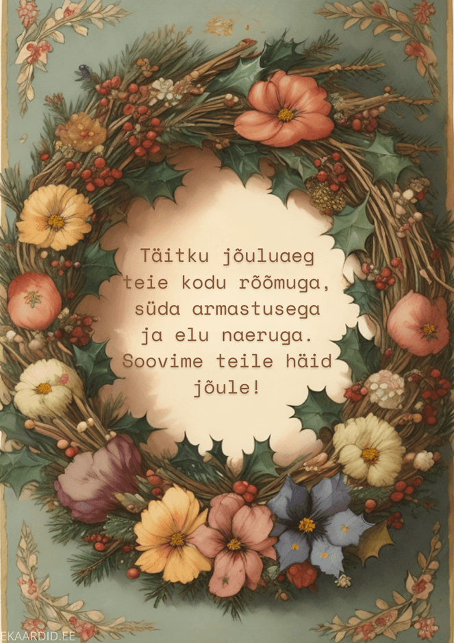 Jõulukrooniga jõulukaart