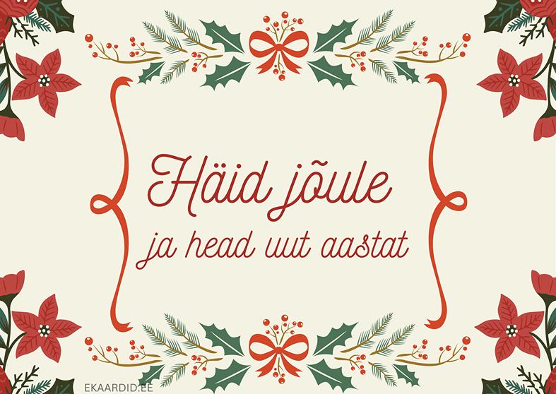Jõulukujundusega jõulukaart