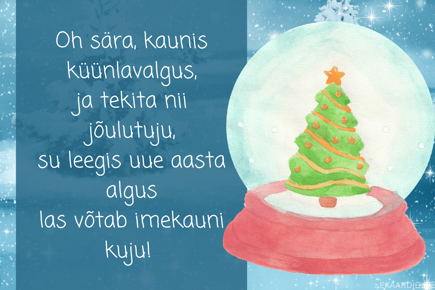 Jõulukuu lumikera jõulukaart