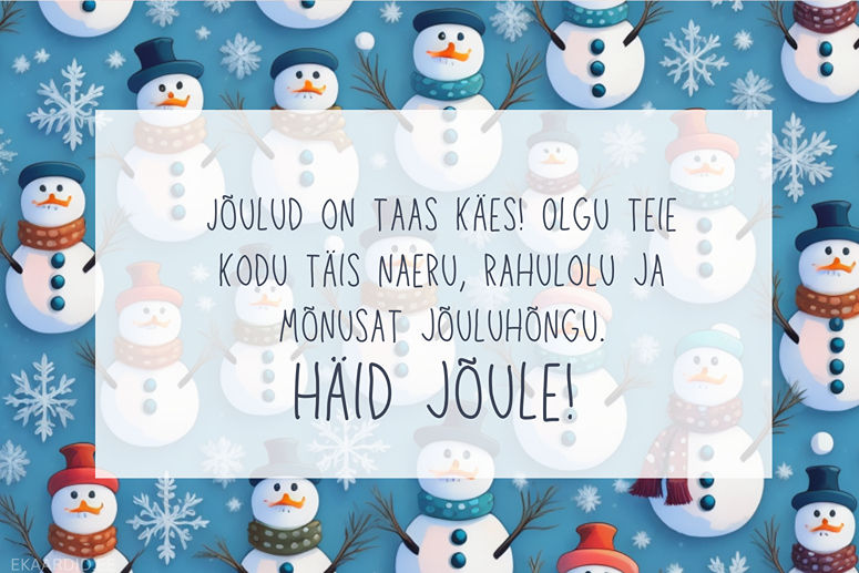 Lumememmedega jõulukaart