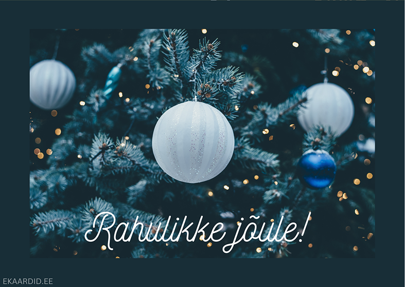 Rahuliku jõulukujundusega jõulukaart