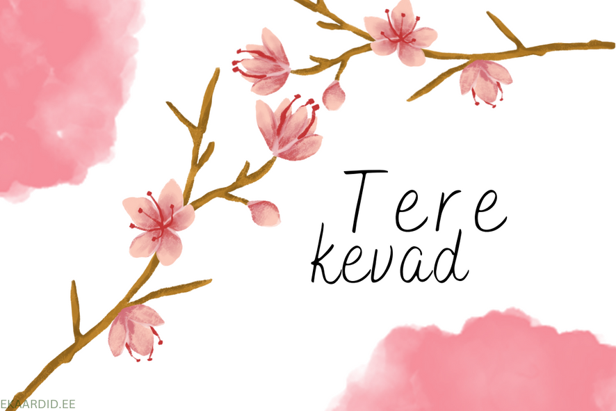 Kevadine õieharu tervituskaart