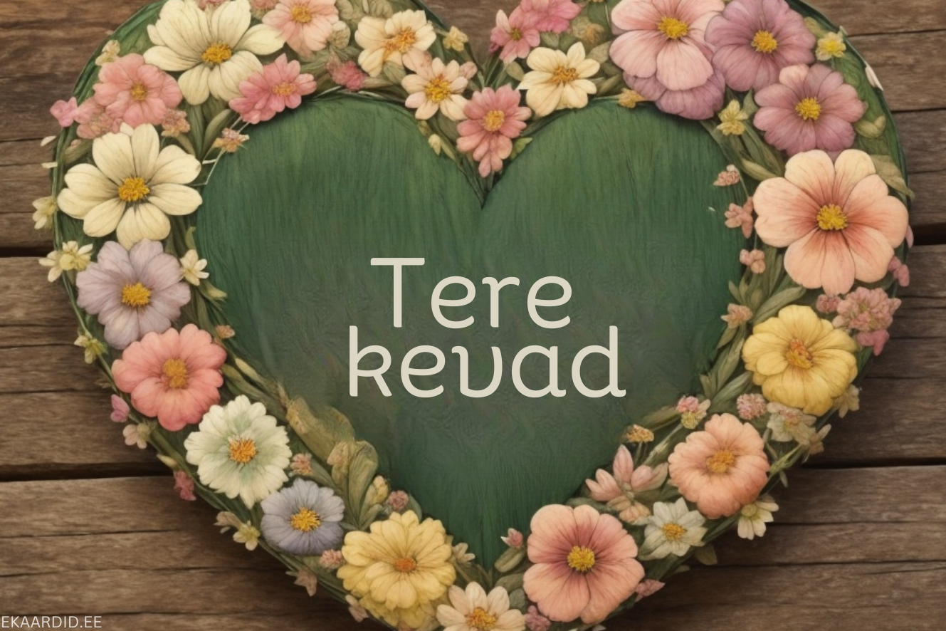 Kevadine südamekujuline tervituskaart