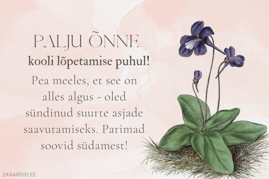 Lilled ja õnnitlused kooli lõpetamise puhul