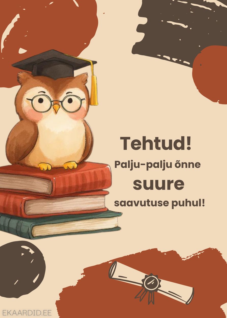 Õnnitluskaart kooli lõpetamise või saavutuse puhul