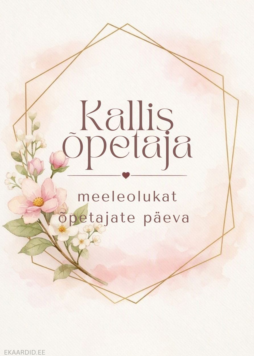 Õpetajate päeva tervituskaart õrnade õitega