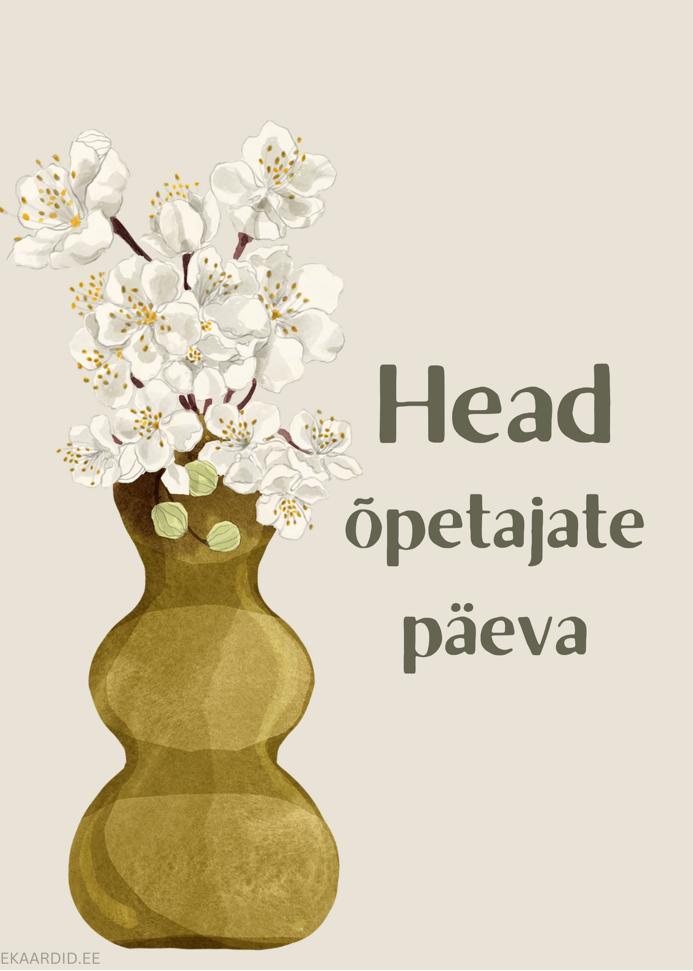 Õpetajate päeva kaart õrnade õitega