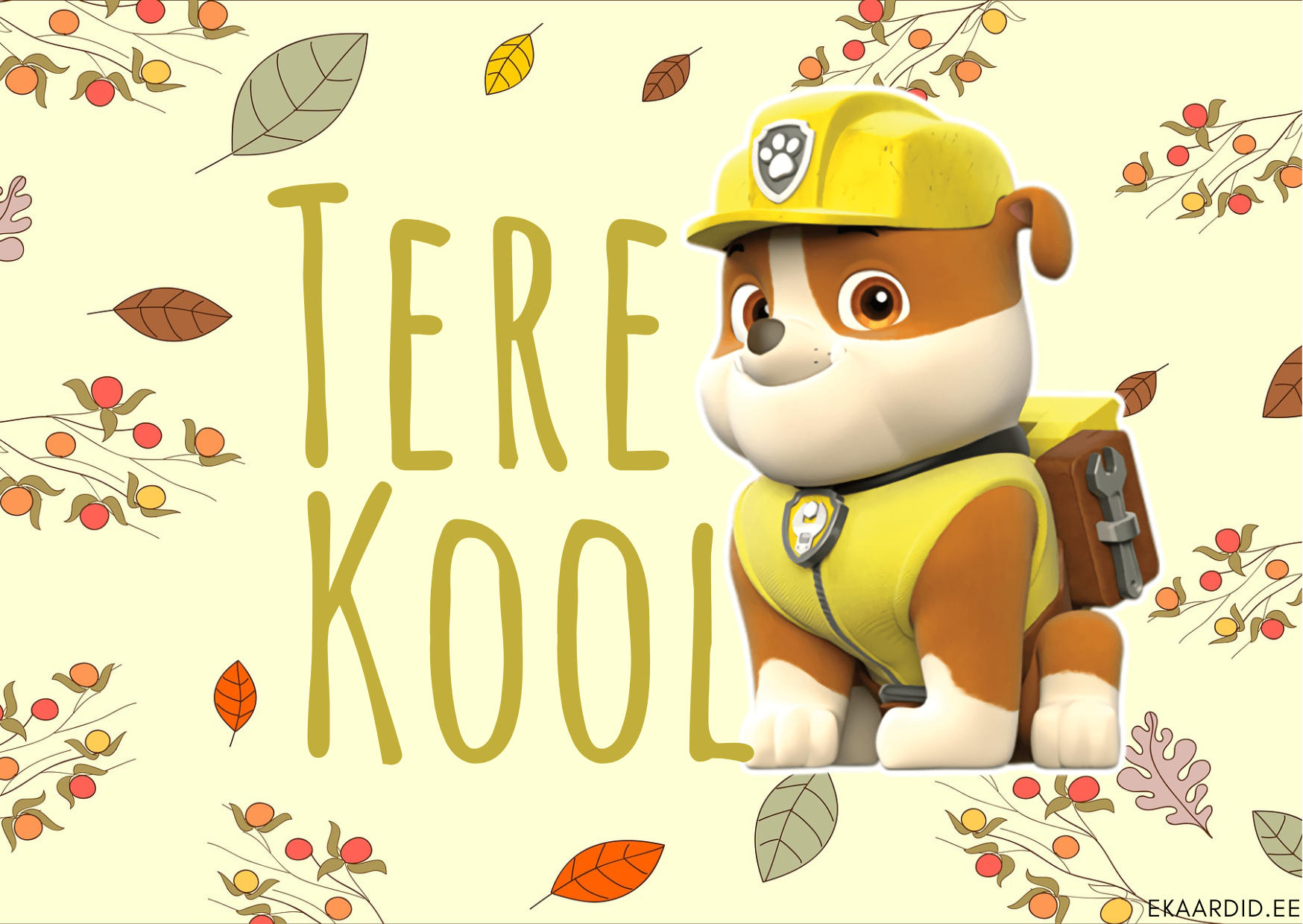 Tere Kool! Kaart koeraga
