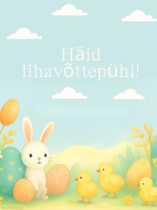 Häid lihavõttepühi jänese ja tibudega