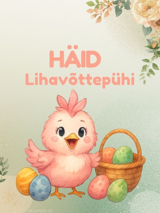 Häid lihavõttepühi roosa tibuga