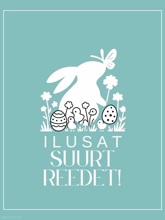 Lihavõttekaart jänese ja tibudega