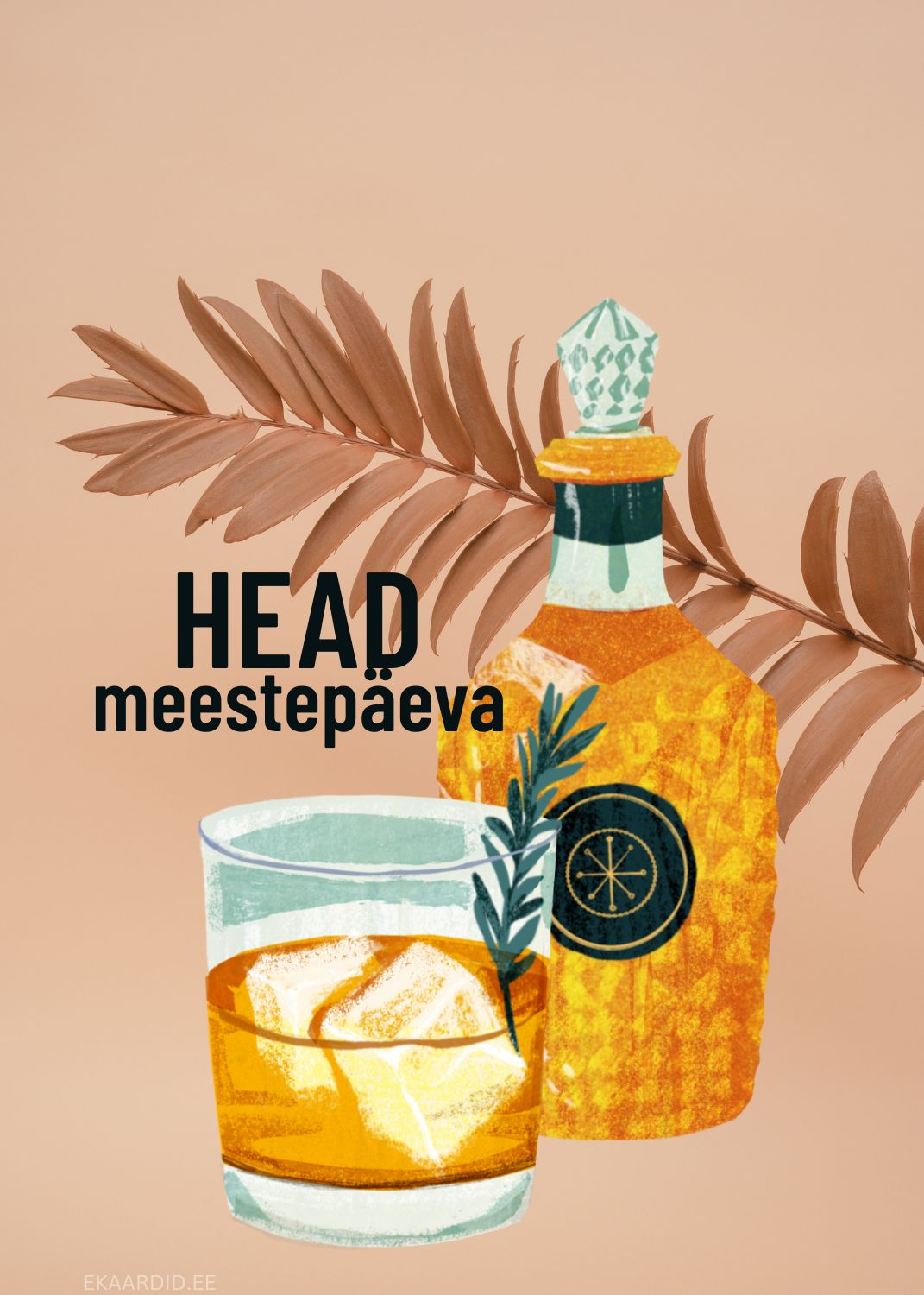 Meestepäeva tervituskaart viskiga