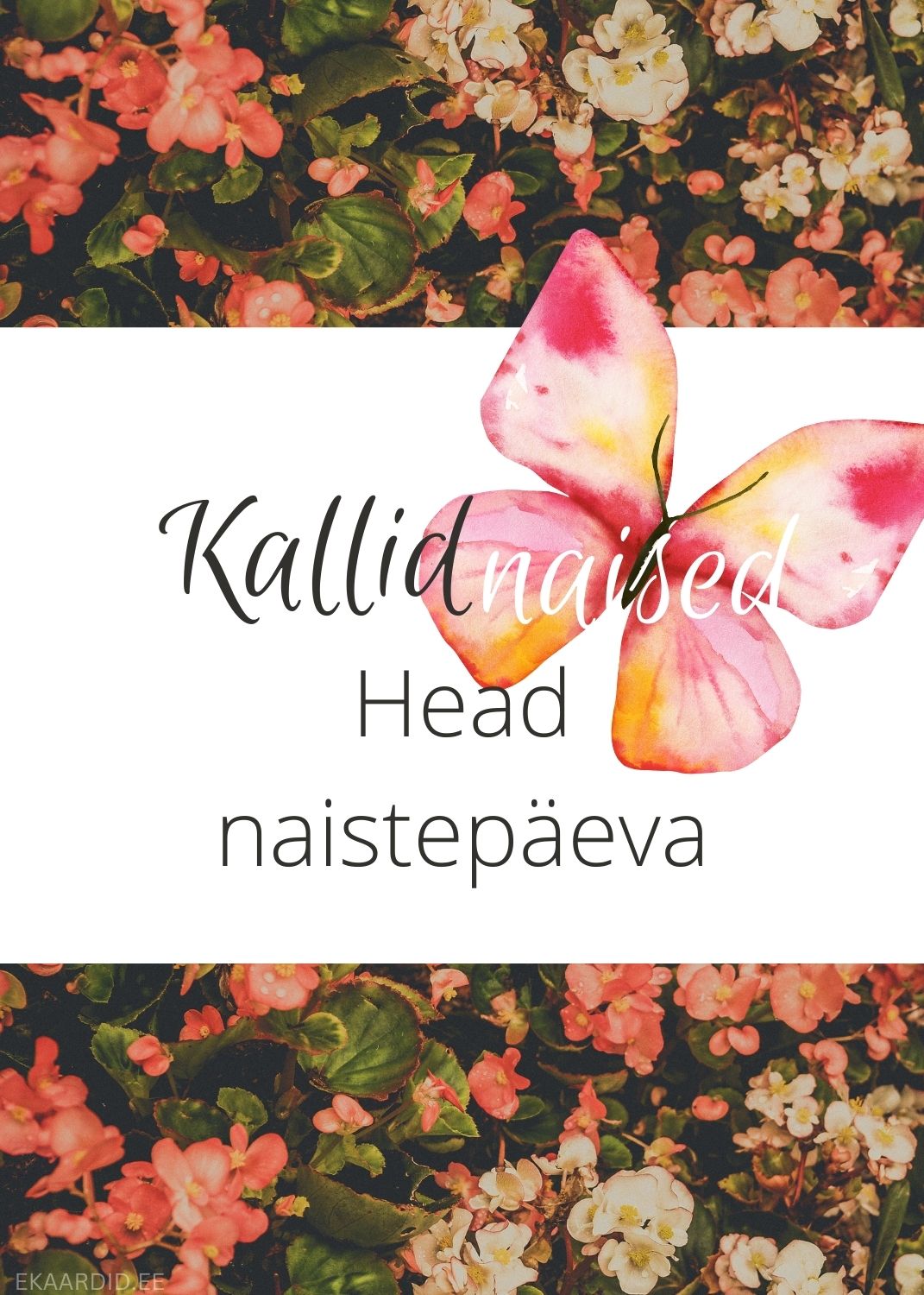 Naistepäeva kaart akvarell-liblikaga