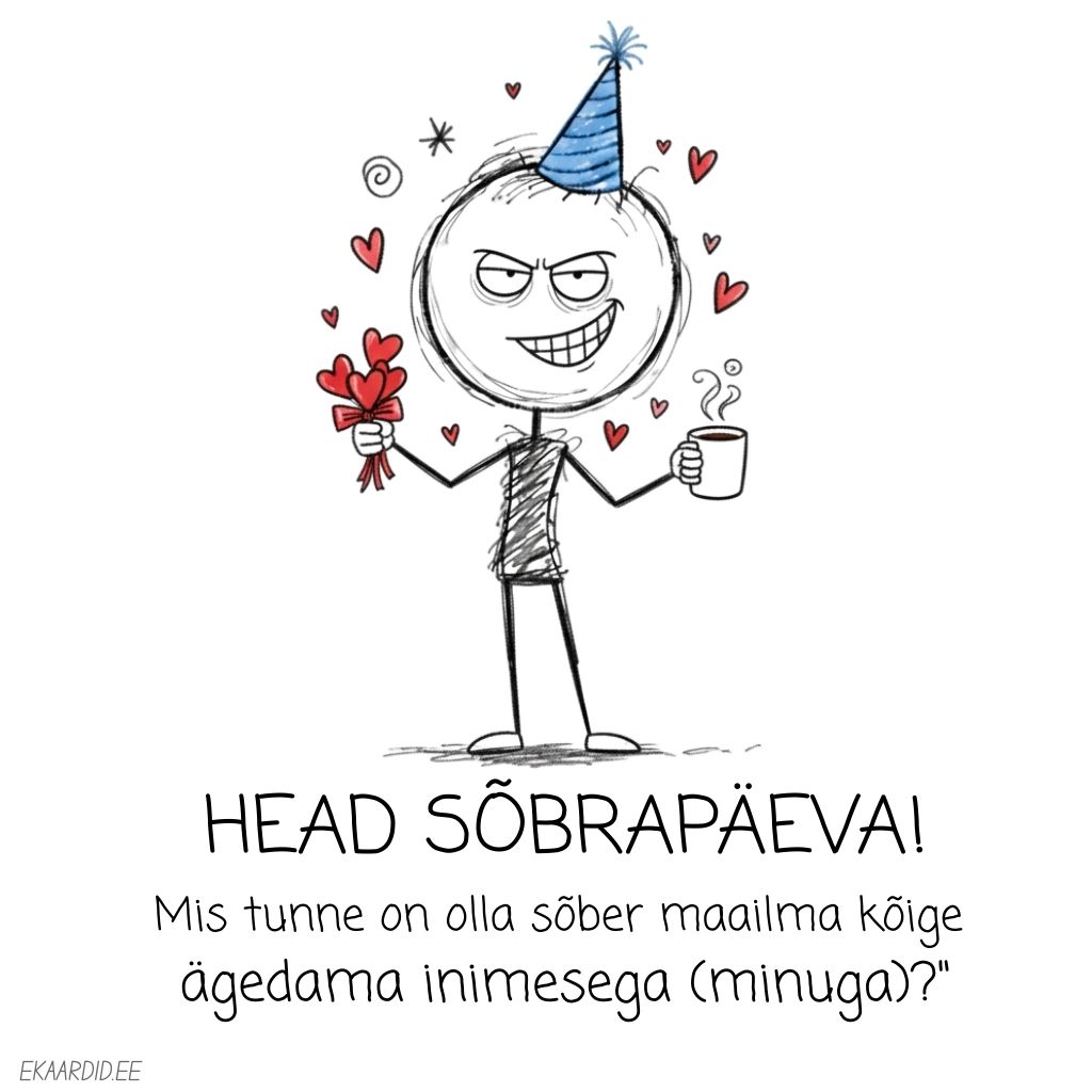 Naljakas sõbrapäevakaart - parim sõber