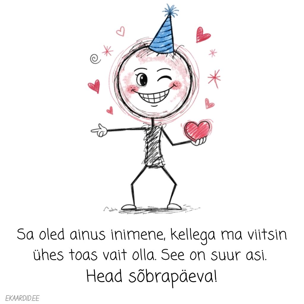 Naljakas sõbrapäevakaart sõbrale, kellega koos on hea vaikida