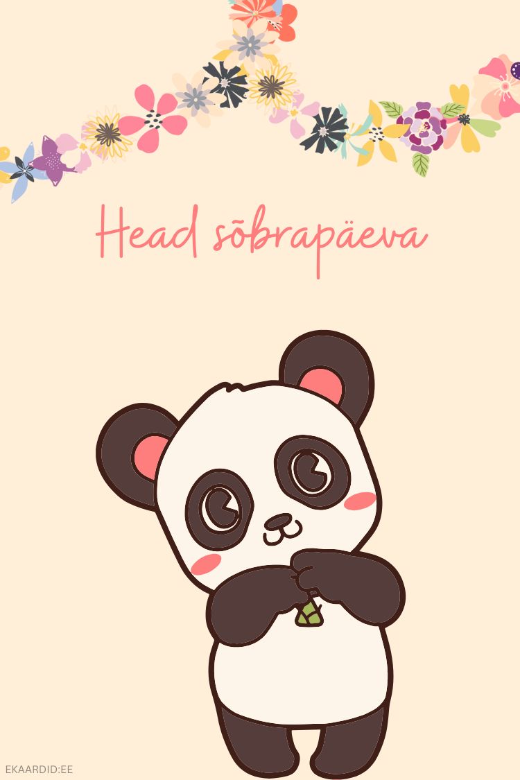Pandakaruga sõbrapäevakaart