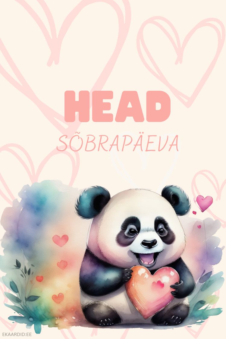 Pandakaruga sõbrapäevakaart
