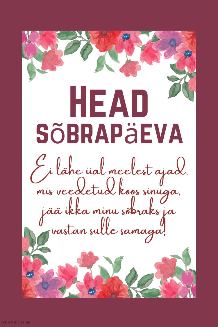 Õrn lilledega sõbrapäevakaart