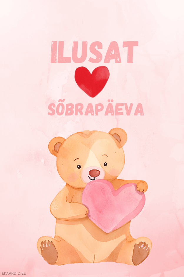 Sõbrapäeva kaart armsa karuga