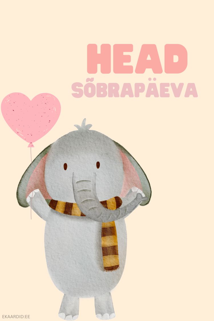 Sõbrapäeva kaart elevandiga