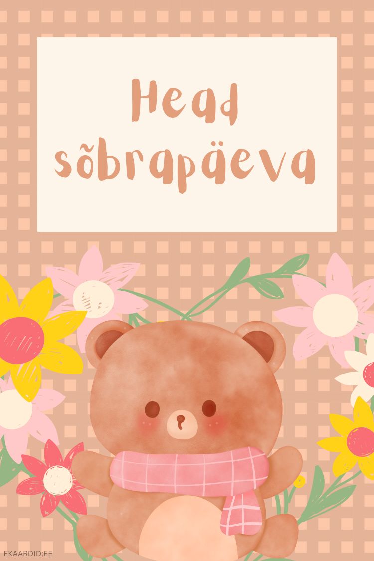 Sõbrapäevakaart armsa karuga