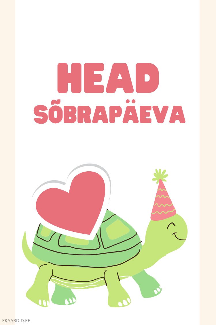 Sõbrapäevakaart kilpkonnaga