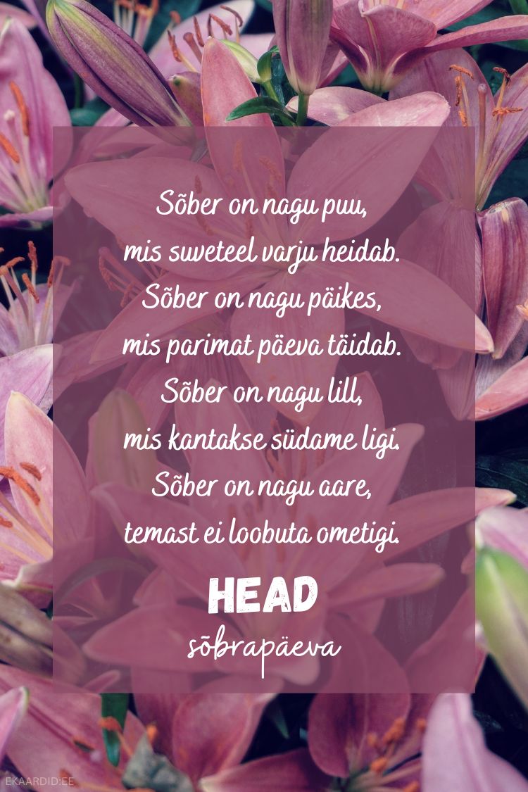 Sõbrapäevakaart lillemustriga
