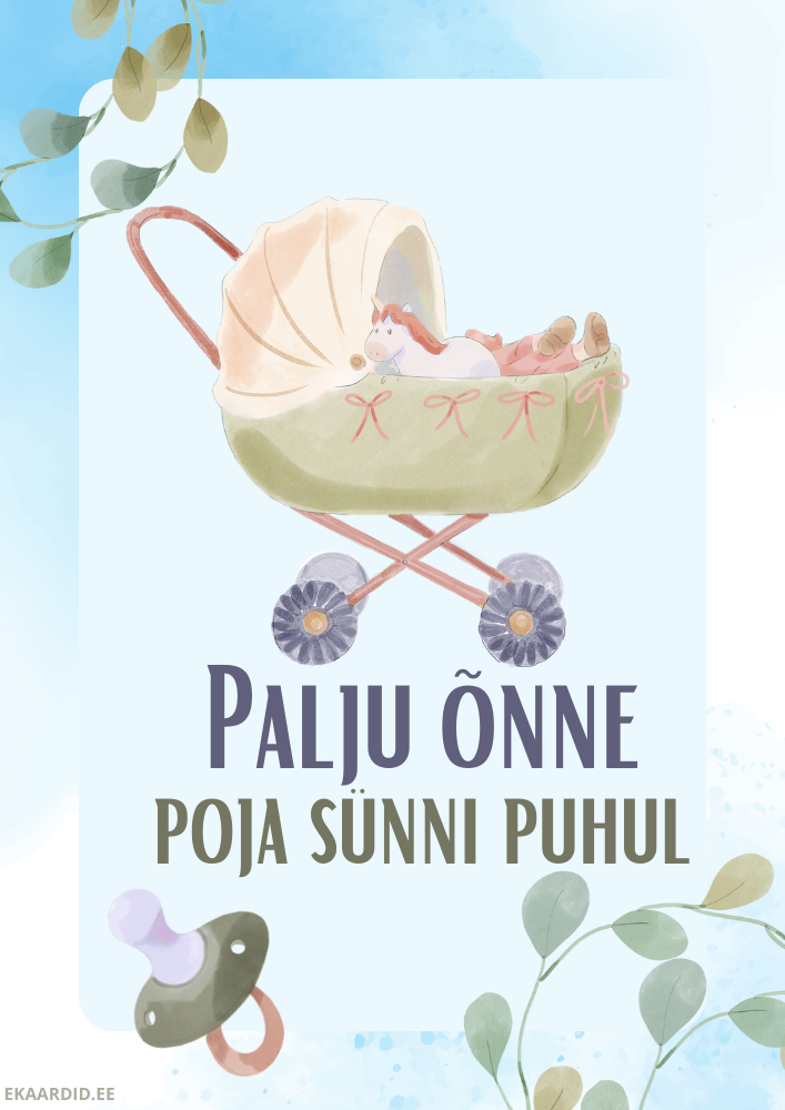 Õnnitluskaart poja sünni puhul