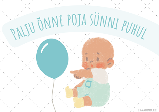 Poisi sünni puhul õnnitluskaart