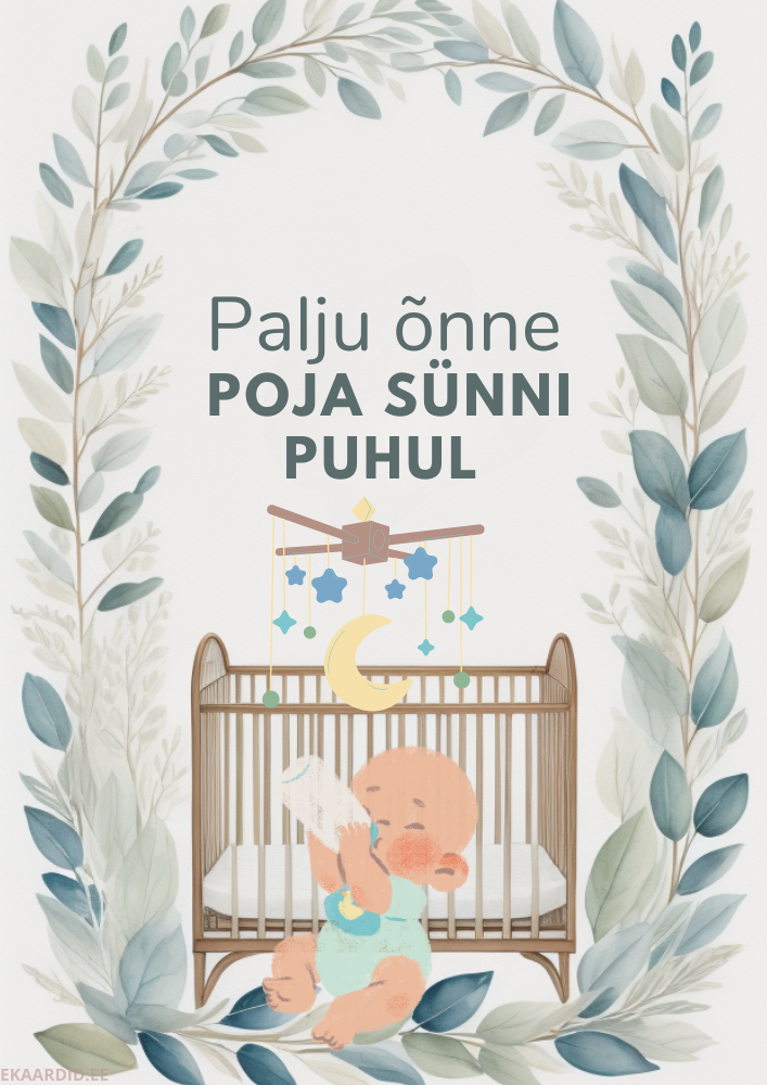 Poja sünni puhul õnnitluskaart