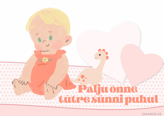 Õrn tüdruku sünnipäevakaart