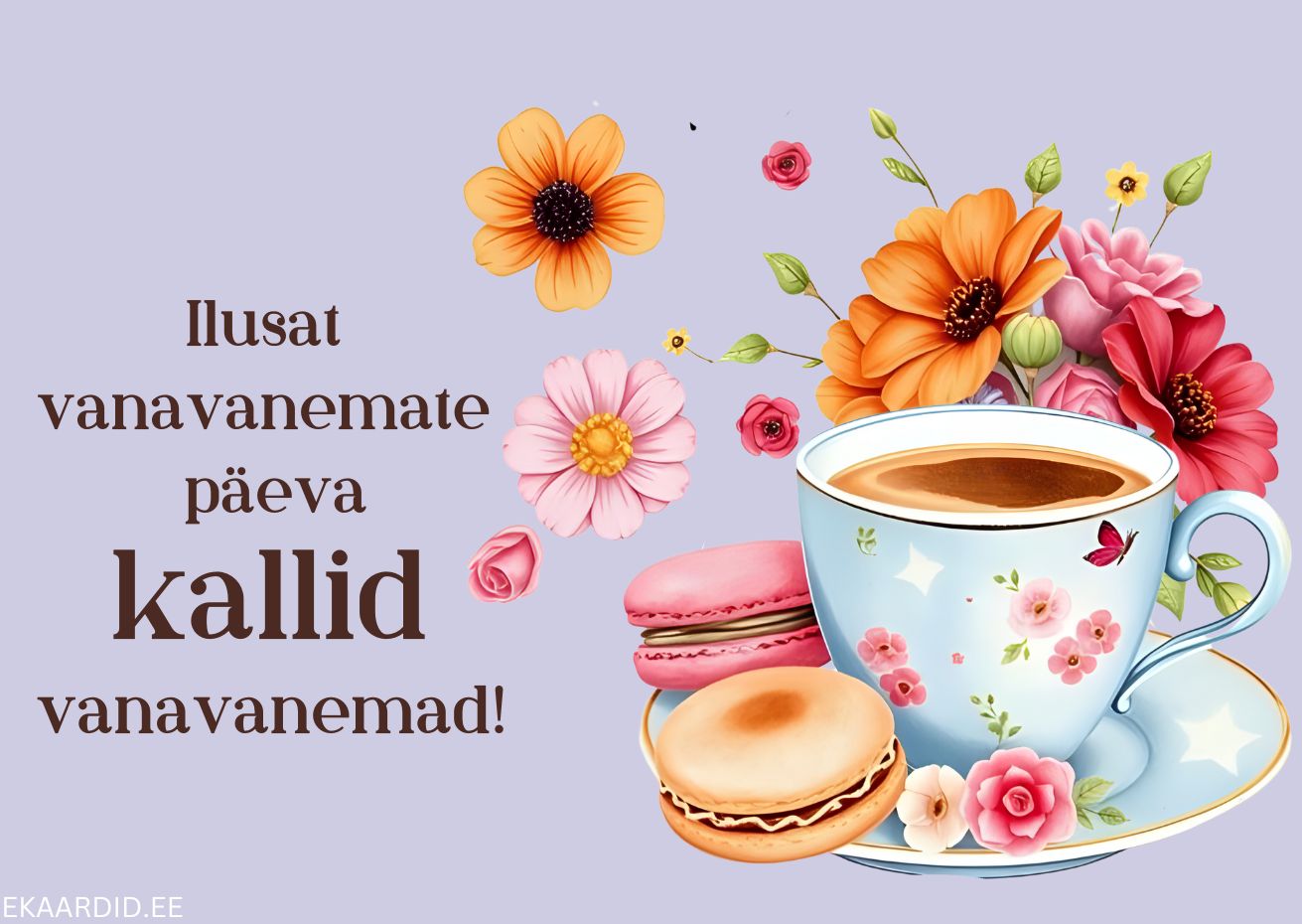 Õrn lilleline vanavanemate päeva kaart