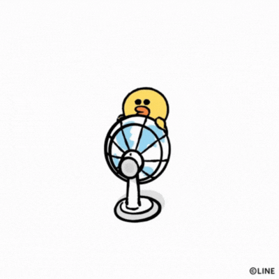 Lõbus suvine GIF-kaart ventilaatoriga