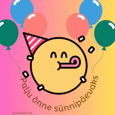 Lõbus sünnipäevakaart apelsiniga GIF